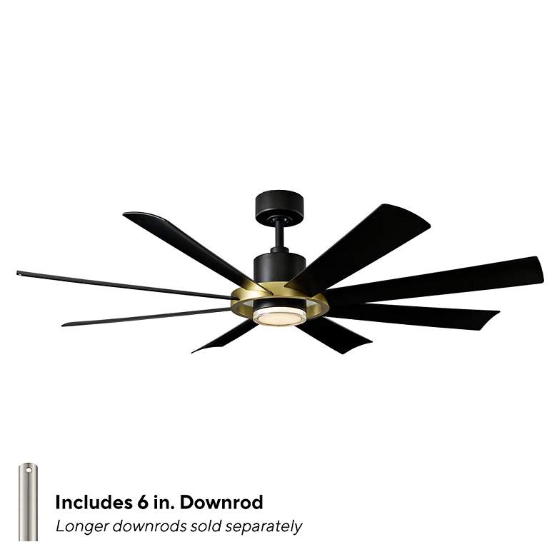 Image 7 60" Modern Forms Aura Black and Brass LED Smart Ceiling Fan more views