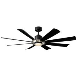60" Modern Forms Aura Black and Nickel LED Smart Ceiling Fan