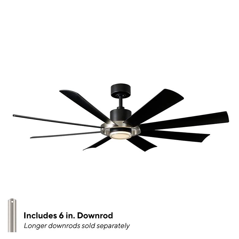Image 5 60" Modern Forms Aura Black and Nickel LED Smart Ceiling Fan more views