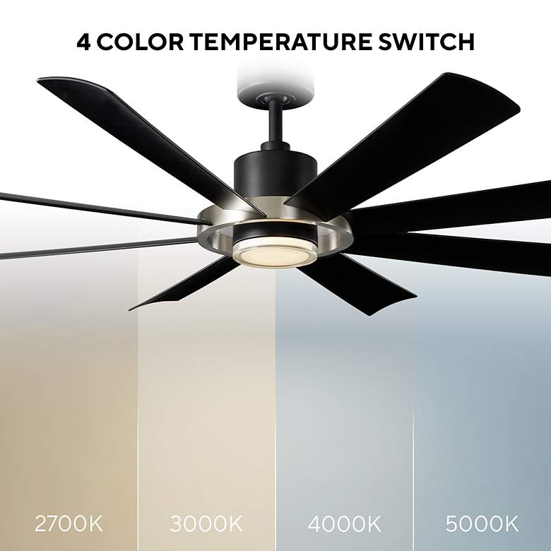 Image 6 60" Modern Forms Aura Black and Nickel LED Smart Ceiling Fan more views