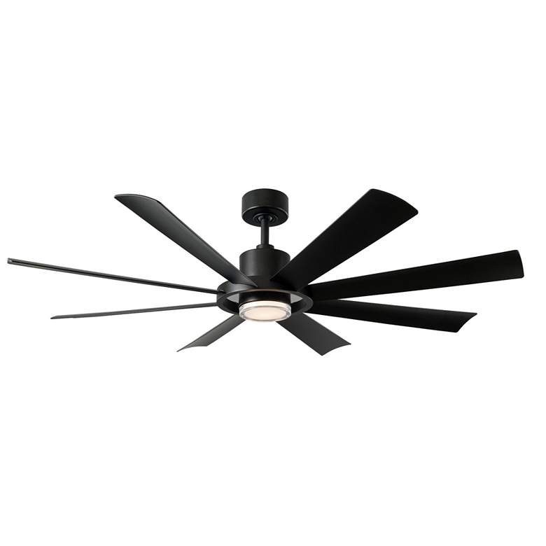 Image 2 60" Modern Forms Aura Matte Black LED Smart Ceiling Fan