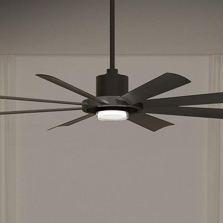 Image 1 60" Modern Forms Aura Matte Black LED Smart Ceiling Fan