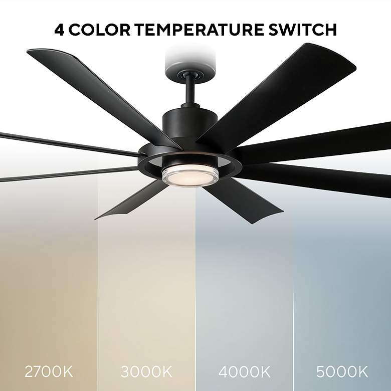 Image 7 60" Modern Forms Aura Matte Black LED Smart Ceiling Fan more views