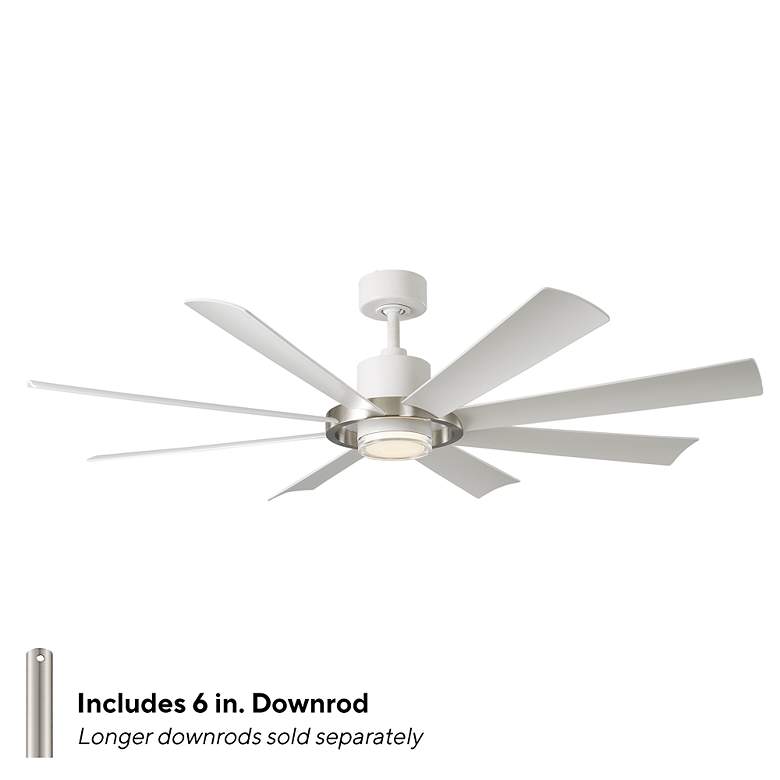 Image 5 60" Modern Forms Aura White and Nickel LED Smart Ceiling Fan more views