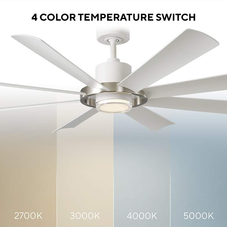Image 6 60" Modern Forms Aura White and Nickel LED Smart Ceiling Fan more views