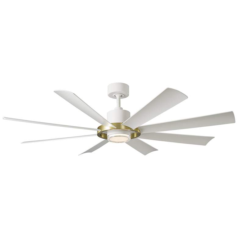 Image 4 60" Modern Forms Aura White and Soft Brass LED Smart Ceiling Fan more views