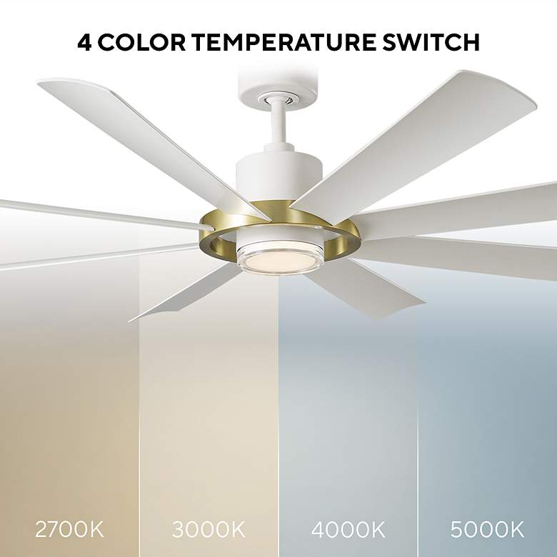 Image 7 60" Modern Forms Aura White and Soft Brass LED Smart Ceiling Fan more views