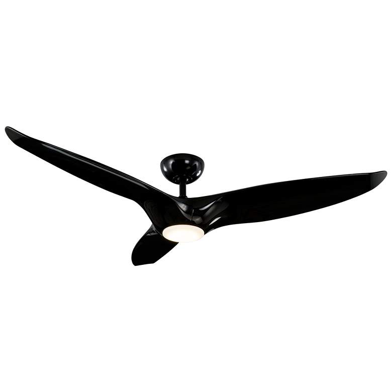 Image 1 60 inch Modern Forms Morpheus III Gloss Black 2700K LED Smart Ceiling Fan