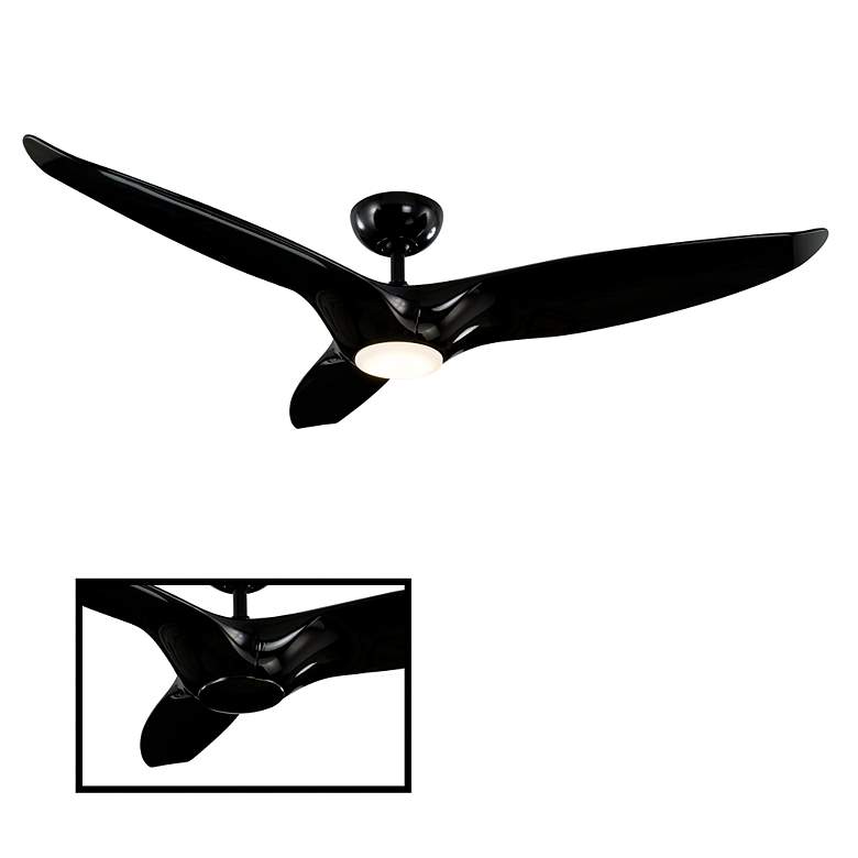 Image 2 60 inch Modern Forms Morpheus III Gloss Black 2700K LED Smart Ceiling Fan more views