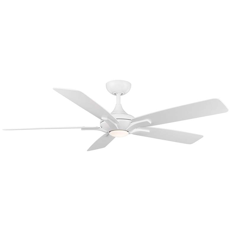 Image 1 60 inch Modern Forms Mykonos 5 Matte White LED Smart Ceiling Fan