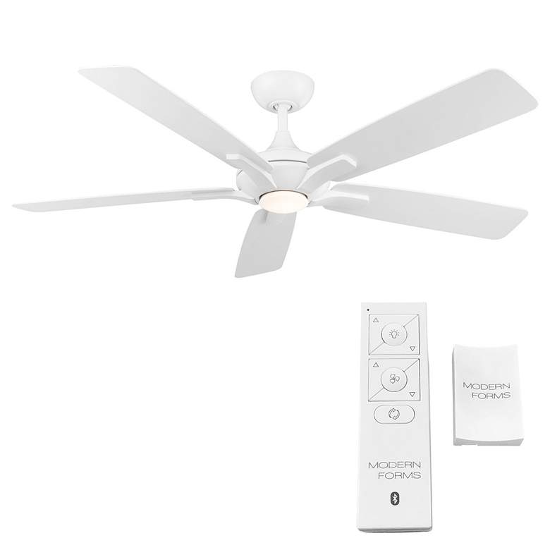 Image 6 60 inch Modern Forms Mykonos 5 Matte White LED Smart Ceiling Fan more views