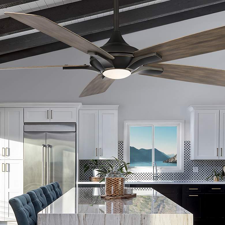 Image 6 60" Modern Forms Mykonos 5 Oil Rubbed Bronze LED Smart Ceiling Fan more views