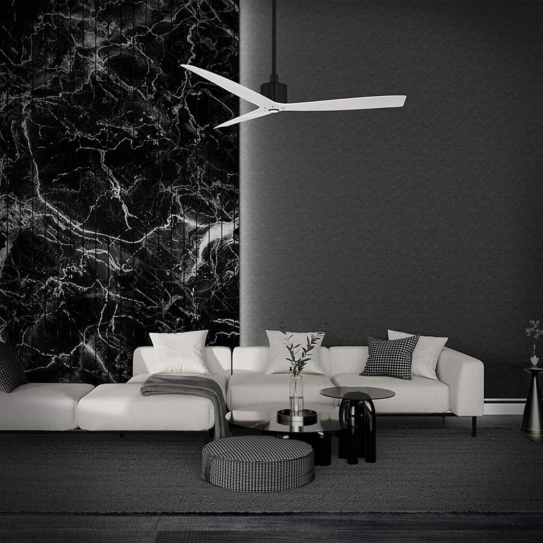 Image 7 60" Modern Forms Spinster Black and White Wet Smart LED Ceiling Fan more views