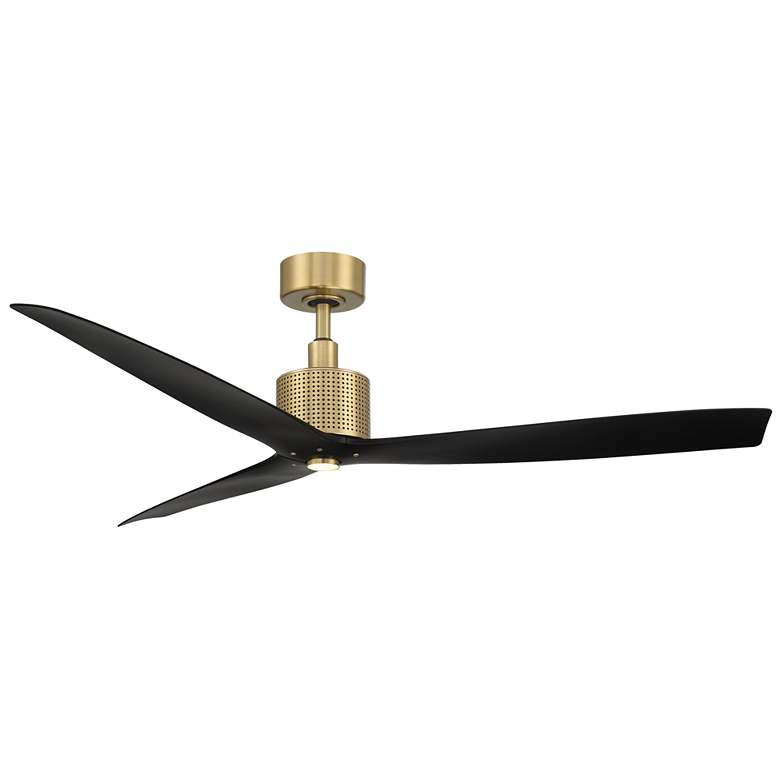 Image 1 60" Modern Forms Spinster Brass and Black Wet Smart LED Ceiling Fan