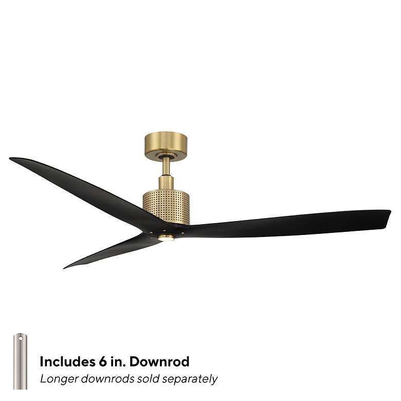 Image 5 60" Modern Forms Spinster Brass and Black Wet Smart LED Ceiling Fan more views