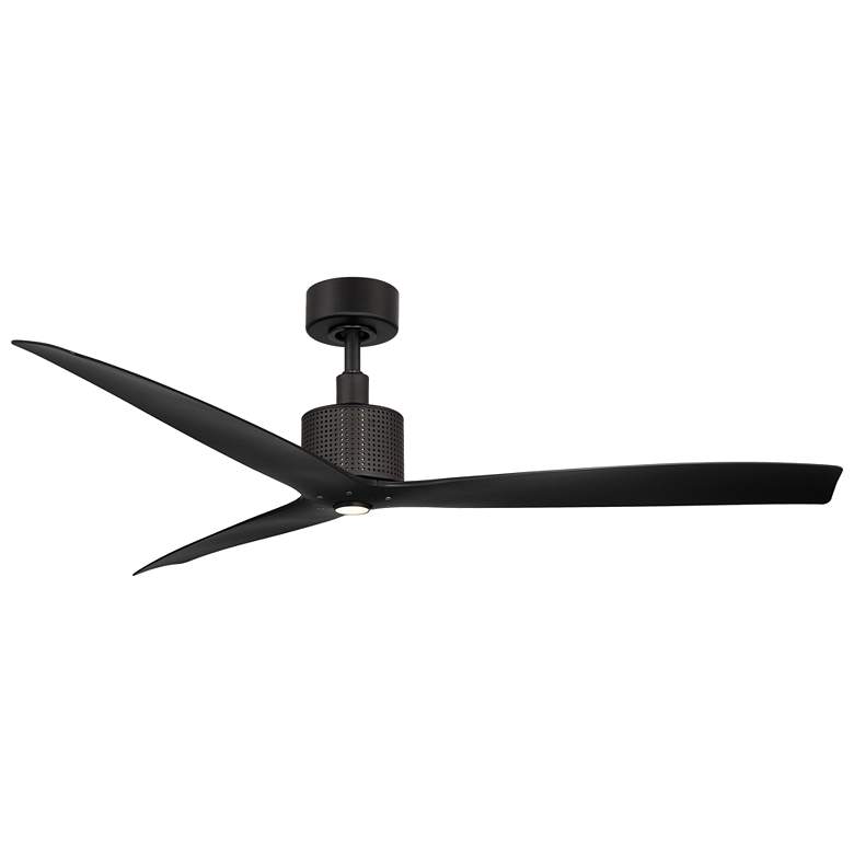 Image 1 60" Modern Forms Spinster Matte Black Outdoor Smart LED Ceiling Fan