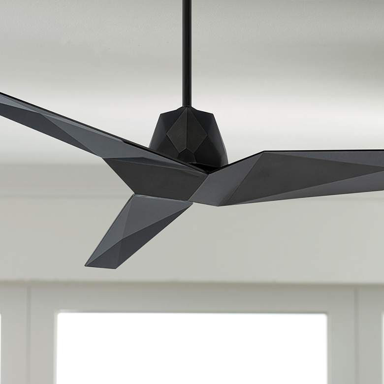 Image 1 60" Modern Forms Vortex Gloss Black Wet Rated Smart Ceiling Fan