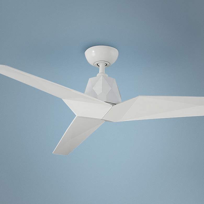 Image 1 60" Modern Forms Vortex Gloss White Wet Smart Ceiling Fan