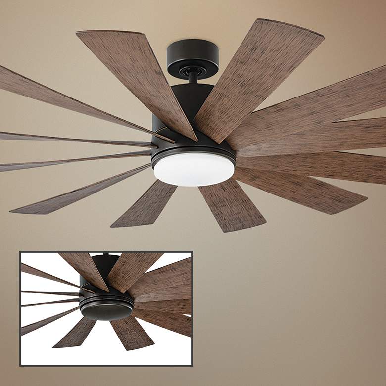 Image 1 60" Modern Forms Windflower Bronze Wet LED Smart Ceiling Fan