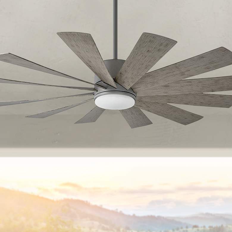 Image 1 60" Modern Forms Windflower Graphite 3500k LED Wet Smart Ceiling Fan