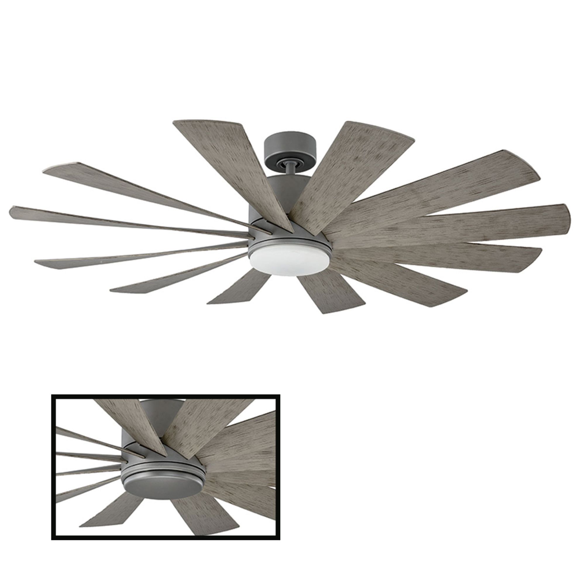 Image 2 60" Modern Forms Windflower Graphite LED Smart Ceiling Fan Made to Ord more views