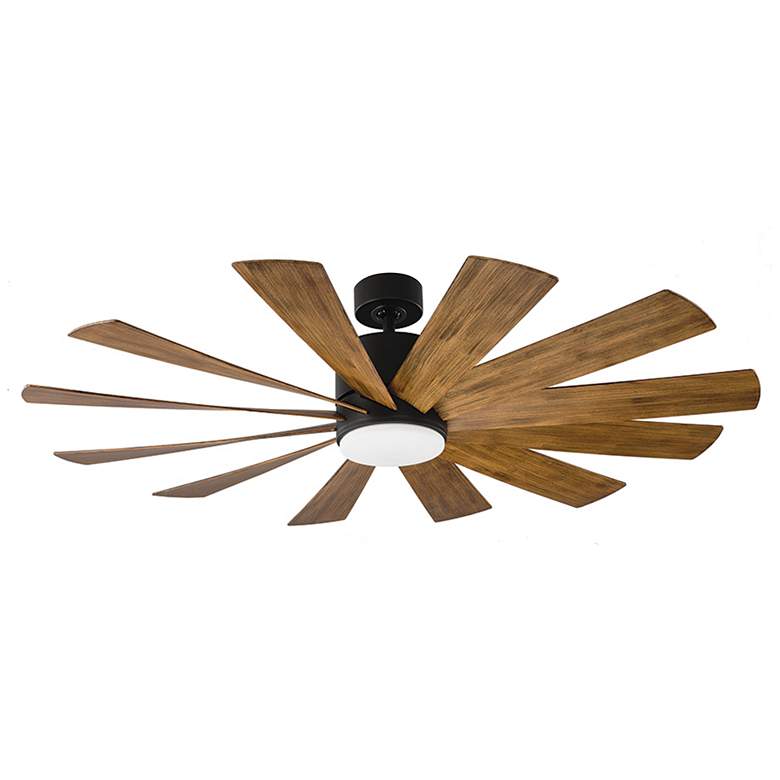 Image 1 60" Modern Forms Windflower Matte Black 2700K LED Smart Ceiling Fan