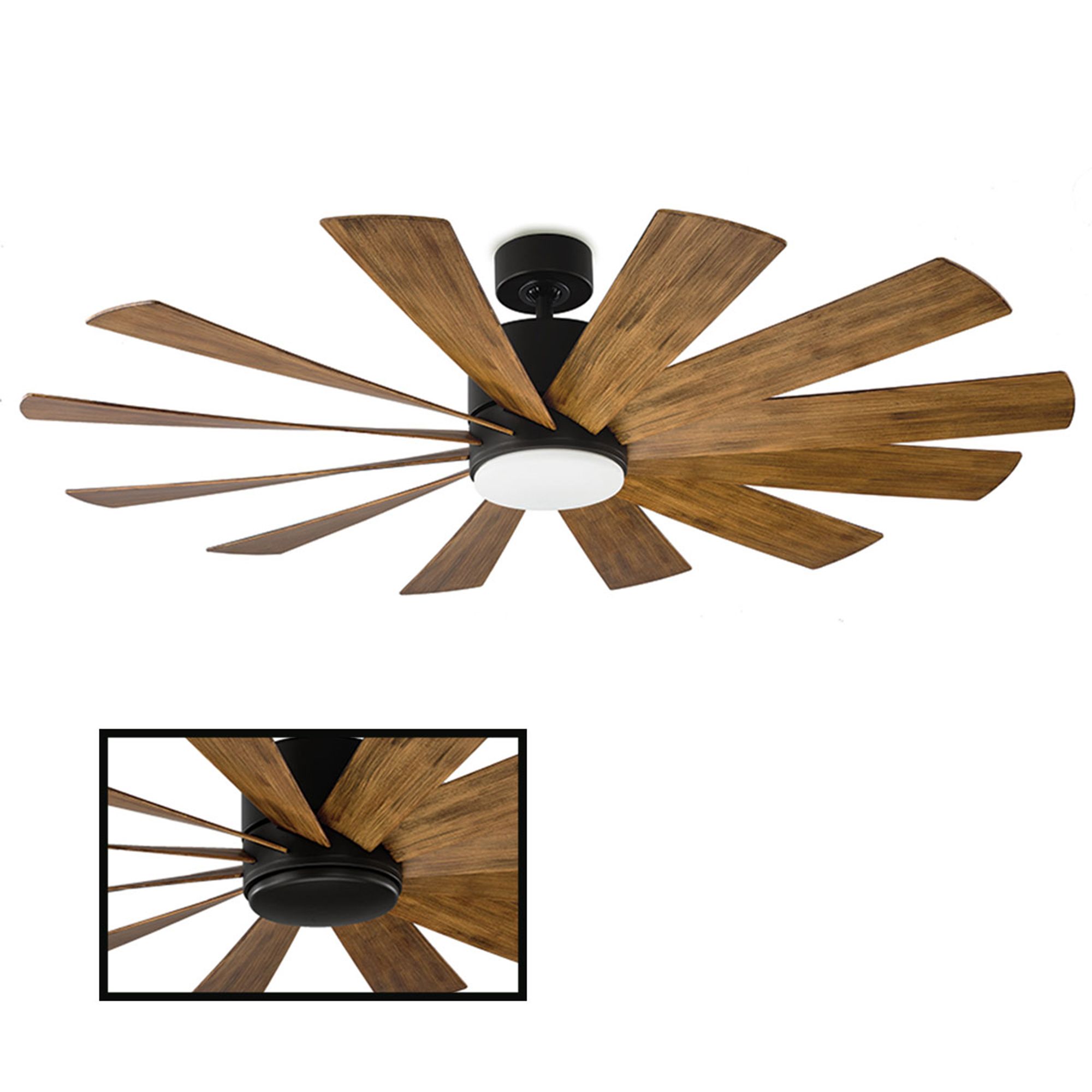 Image 2 60" Modern Forms Windflower Matte Black LED Smart In/Out Ceiling Fan more views