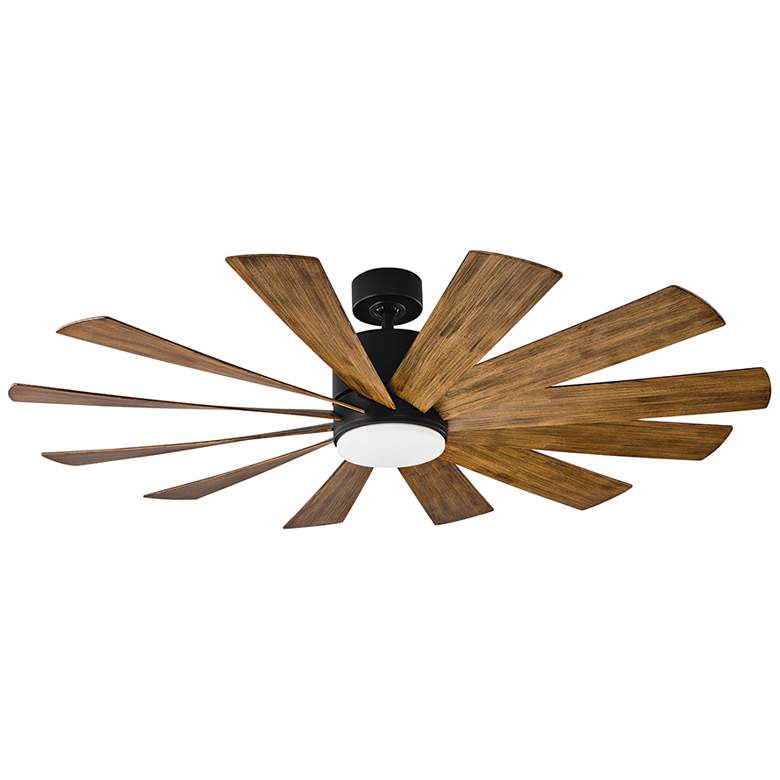 Image 2 60 inch Modern Forms Windflower Matte Black LED Wet Smart Ceiling Fan