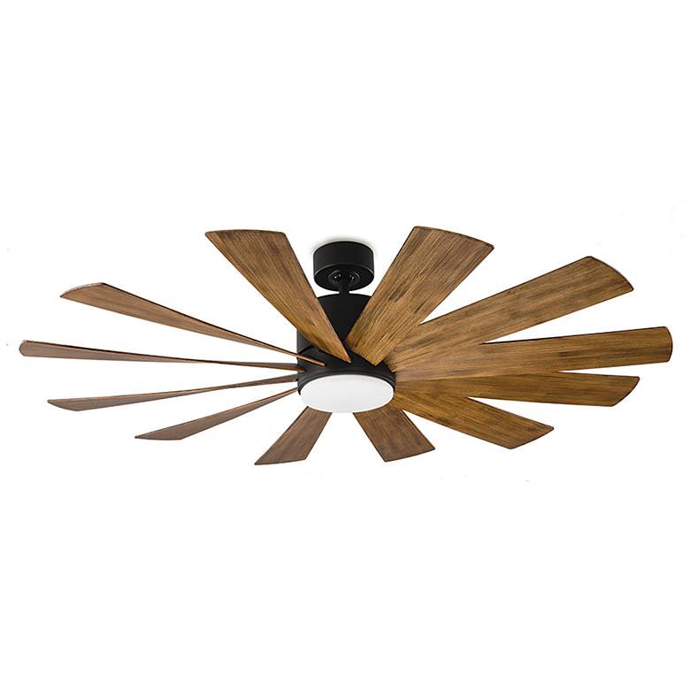 Image 2 60" Modern Forms Windflower Matte Black LED Wet Smart Ceiling Fan