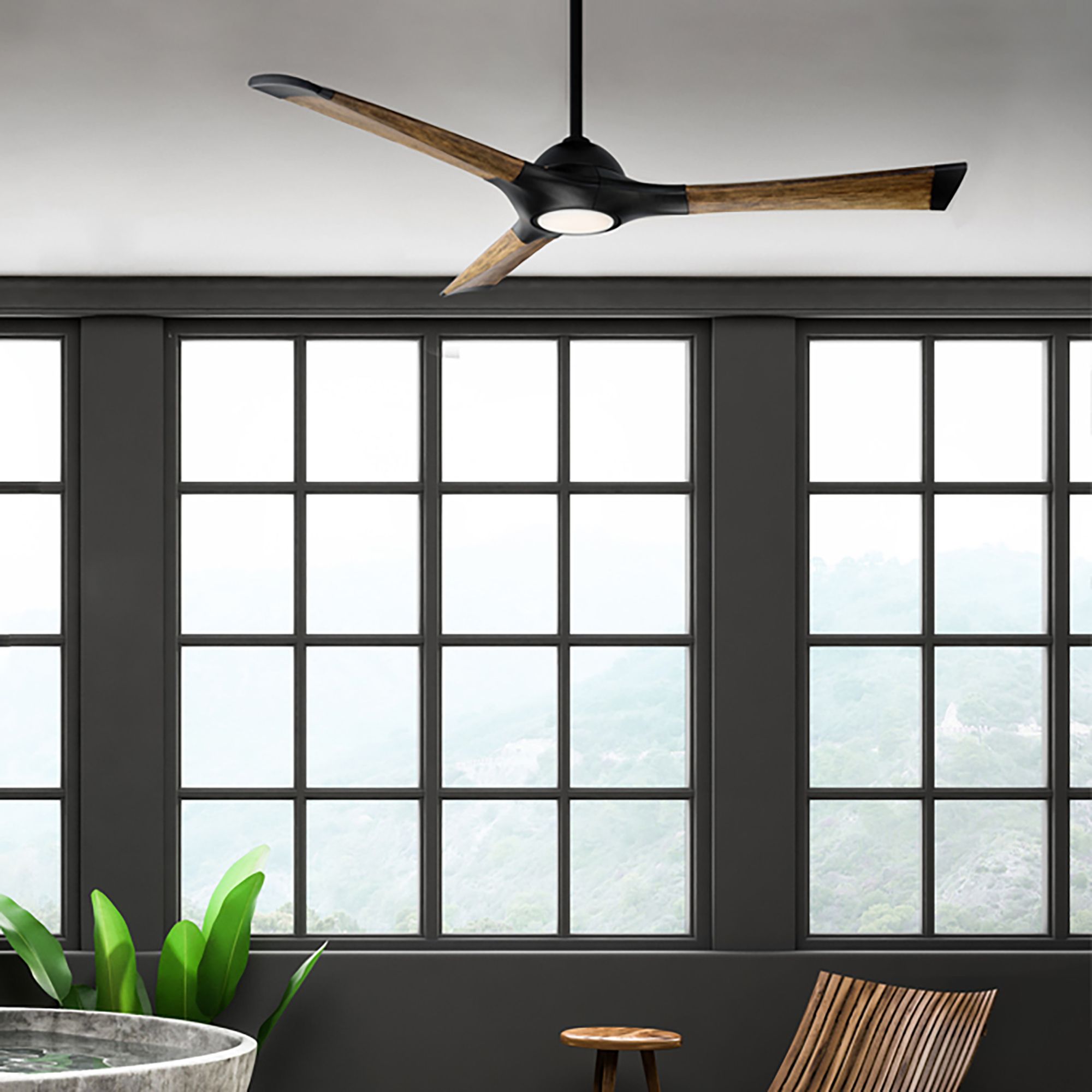 Image 7 60" Modern Forms Woody Black 2700K LED Smart Ceiling Fan Made to Order more views