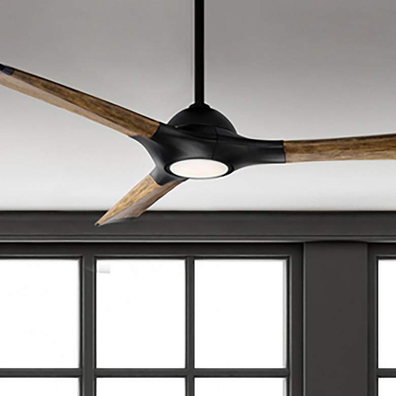 Image 1 60" Modern Forms Woody Black 3500K LED Smart Ceiling Fan