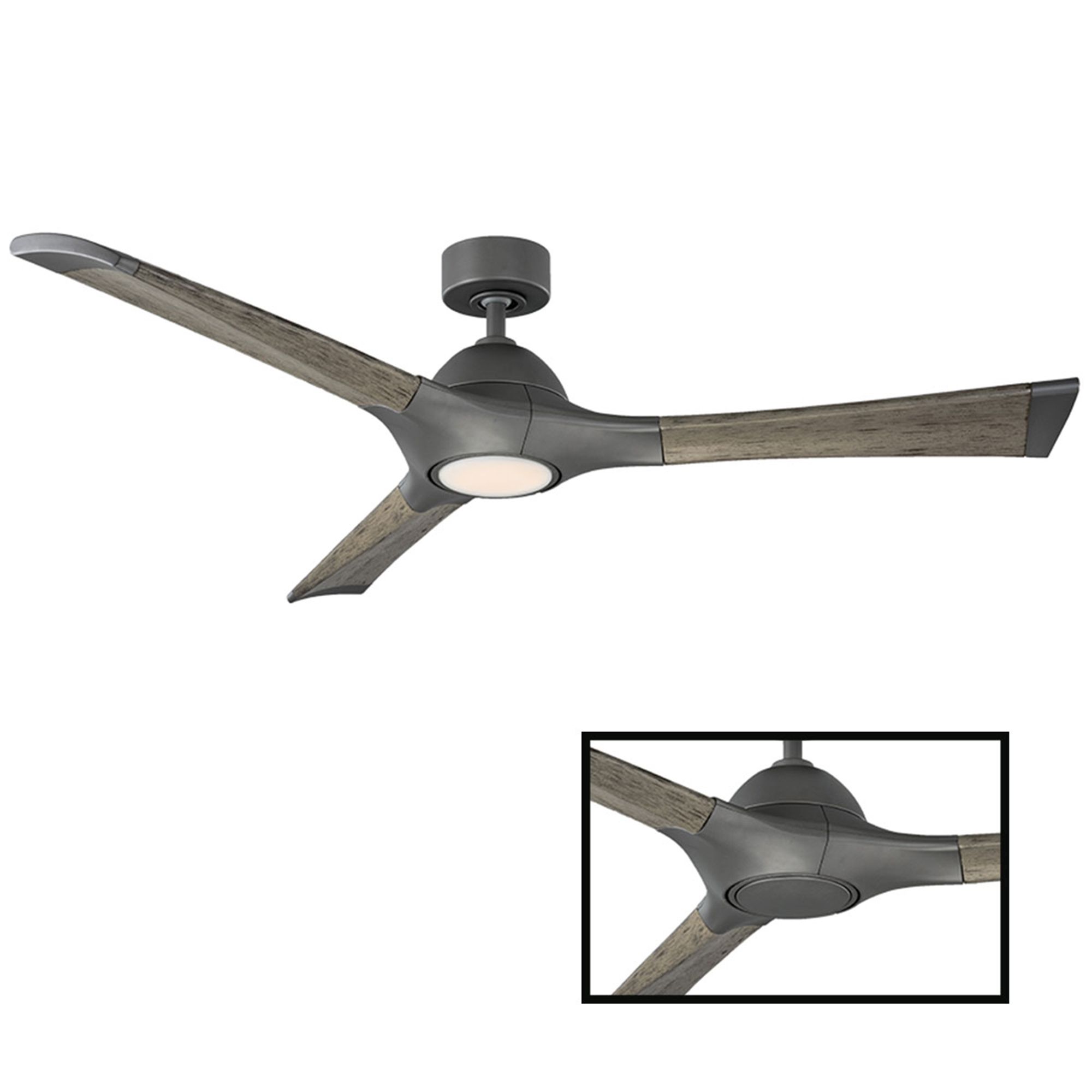 Image 2 60" Modern Forms Woody Graphite LED Smart Indoor/Outdoor Ceiling Fan more views