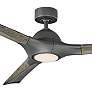 60" Modern Forms Woody Graphite LED Wet Rated Smart Ceiling Fan