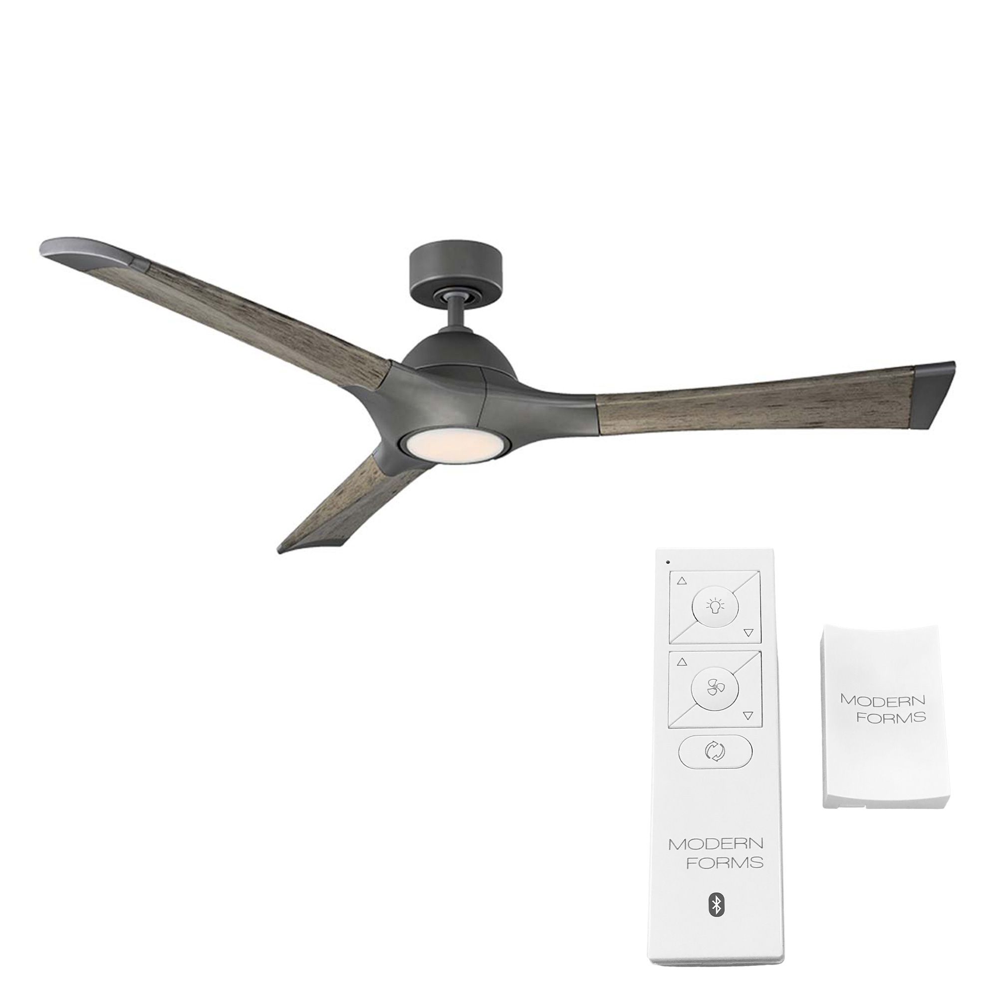 60" Modern Forms Woody Graphite LED Wet Rated Smart Ceiling Fan