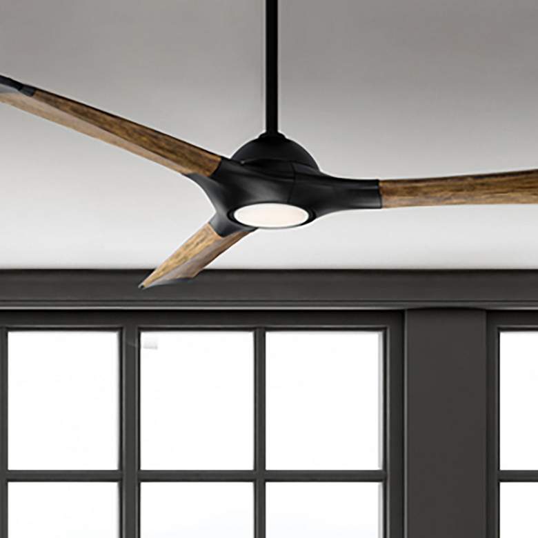 Image 1 60" Modern Forms Woody Matte Black 2700K LED Smart Ceiling Fan