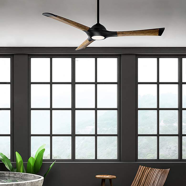 Image 7 60" Modern Forms Woody Matte Black 2700K LED Smart Ceiling Fan more views