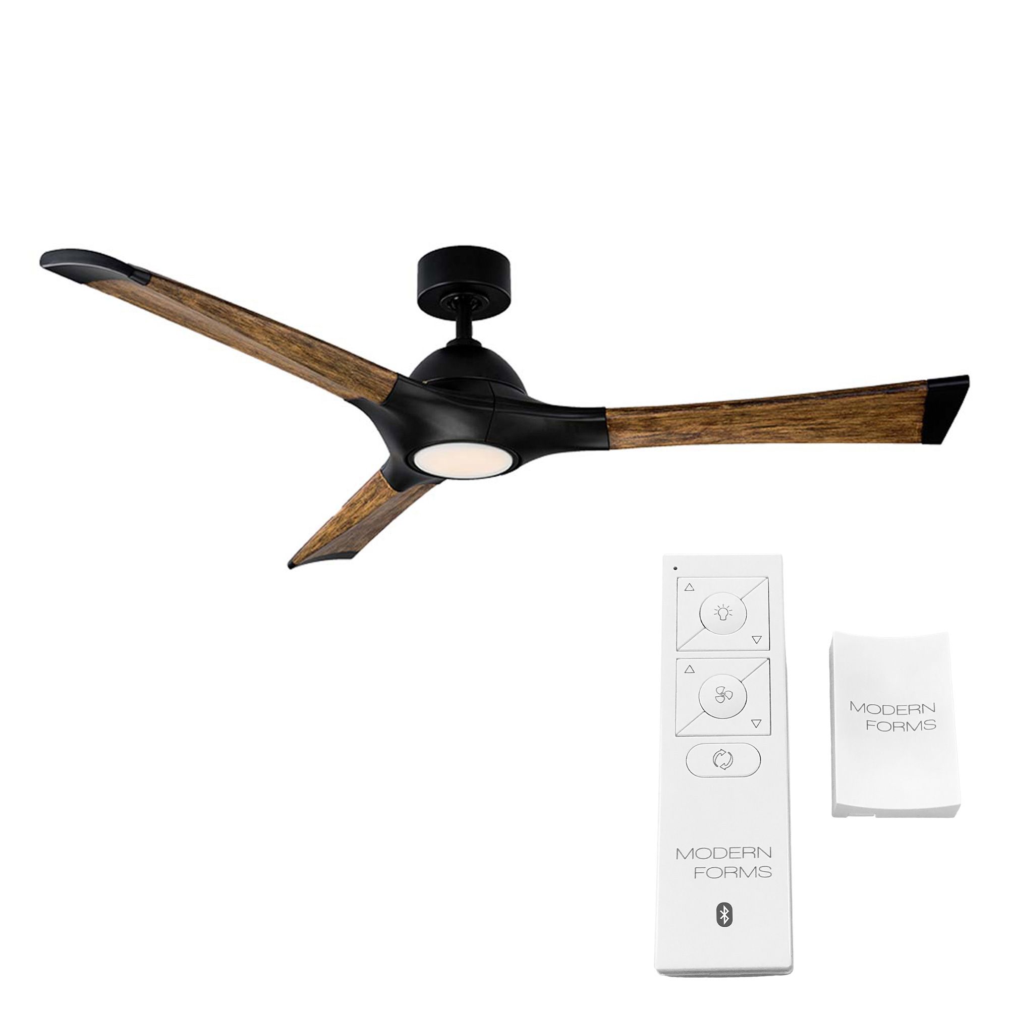 60" Modern Forms Woody Matte Black 2700K LED Smart Ceiling Fan