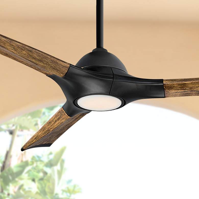 Image 1 60 inch Modern Forms Woody Matte Black LED Wet Smart Ceiling Fan
