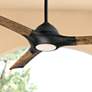 60" Modern Forms Woody Matte Black LED Wet Smart Ceiling Fan