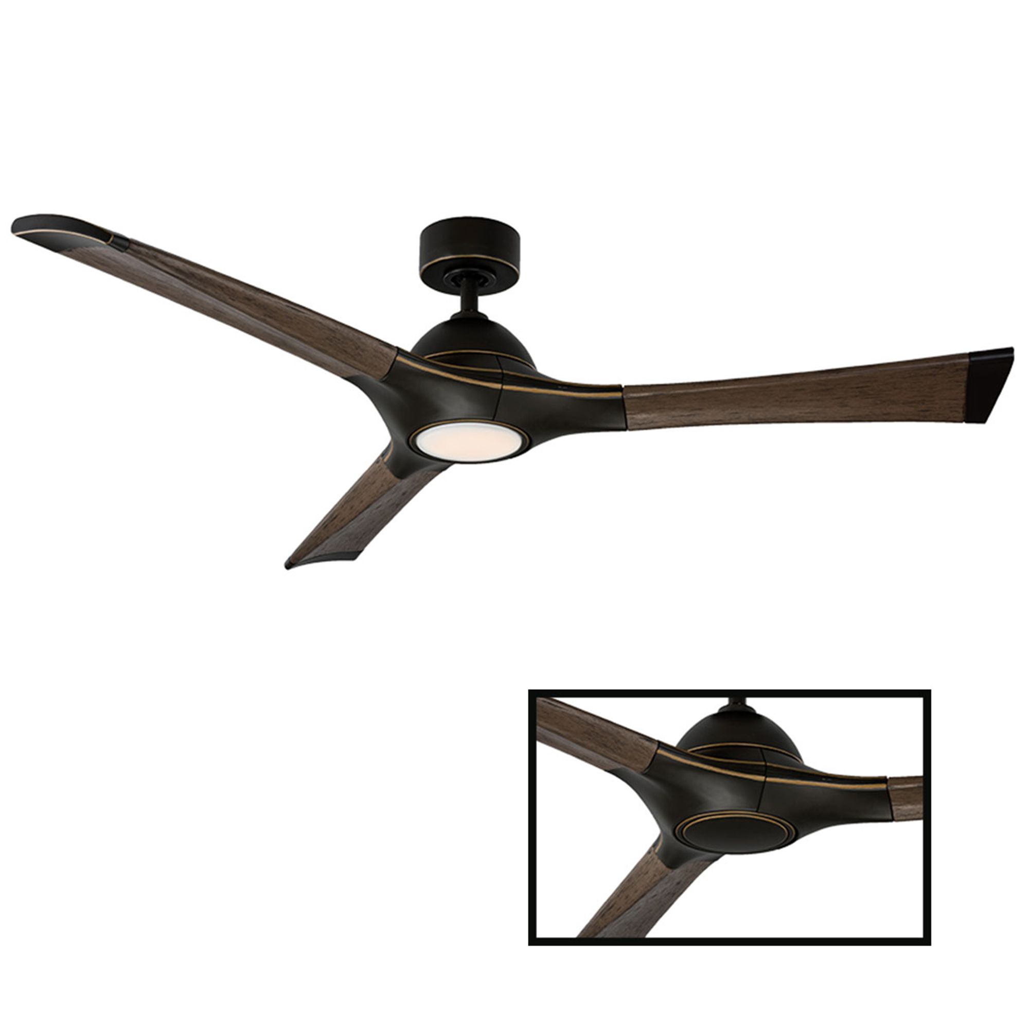 Image 2 60" Modern Forms Woody Oil Rubbed Bronze LED Smart In/Out Ceiling Fan more views