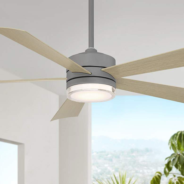 Image 1 60" Modern Forms Wynd Graphite Wet Location LED Smart Ceiling Fan