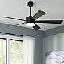 60" Modern Forms Wynd Matte Black LED Smart Ceiling Fan in scene