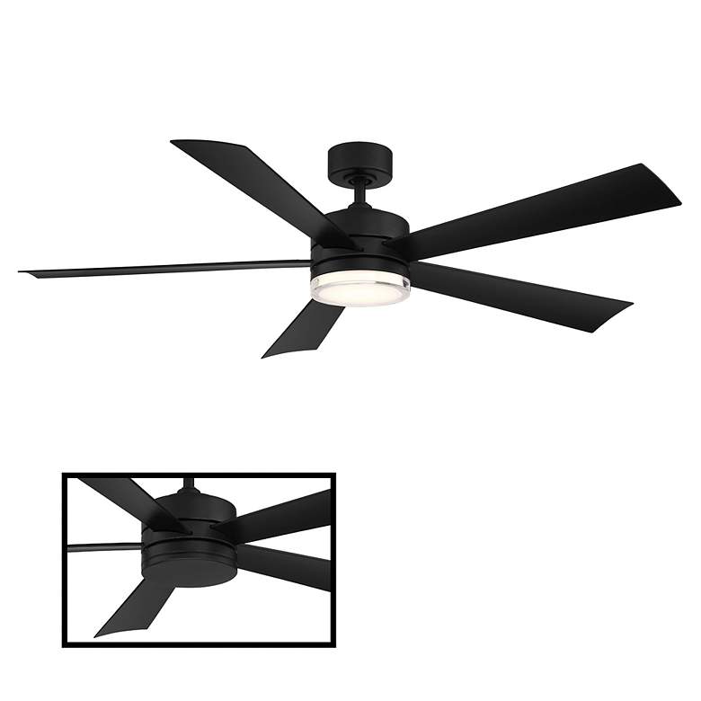 Image 4 60" Modern Forms Wynd Matte Black LED Smart Ceiling Fan more views