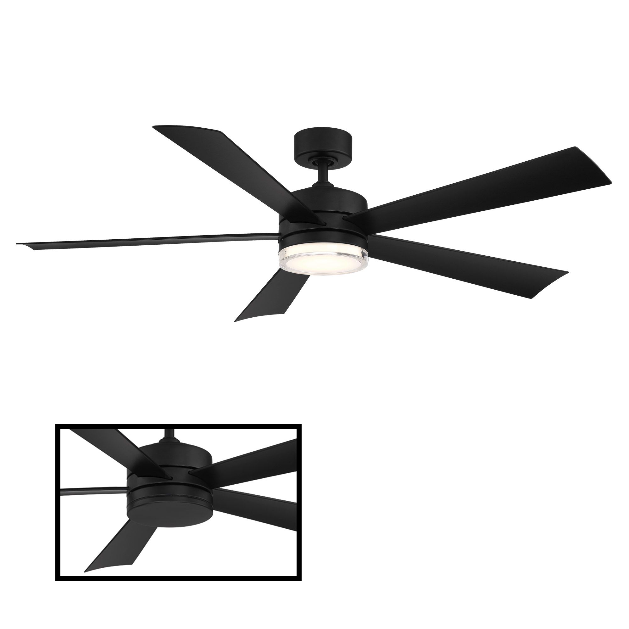 Image 4 60" Modern Forms Wynd Matte Black LED Smart Indoor/Outdoor Ceiling Fan more views