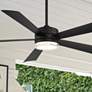 60" Modern Forms Wynd Matte Black Wet Location LED Smart Ceiling Fan