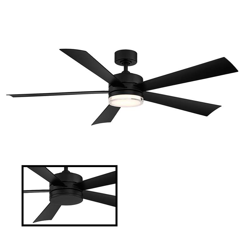 Image 6 60" Modern Forms Wynd Matte Black Wet Location LED Smart Ceiling Fan more views