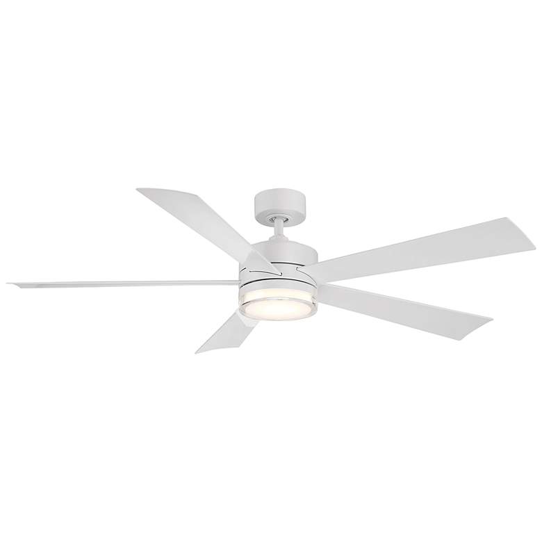 Image 1 60 inch Modern Forms Wynd Matte White 2700K LED Smart Ceiling Fan