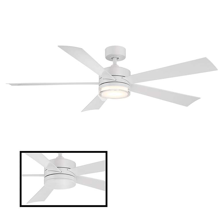 Image 4 60 inch Modern Forms Wynd Matte White 2700K LED Smart Ceiling Fan more views