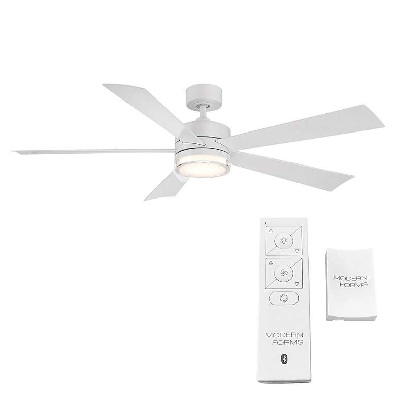 Image 7 60 inch Modern Forms Wynd Matte White 2700K LED Smart Ceiling Fan more views