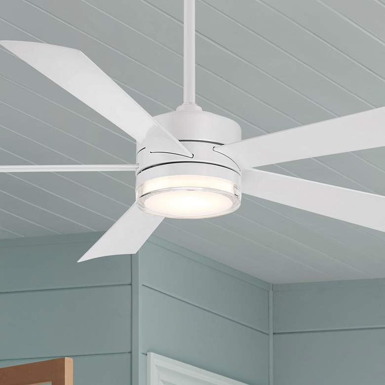 Image 1 60" Modern Forms Wynd Matte White Wet Location LED Smart Ceiling Fan